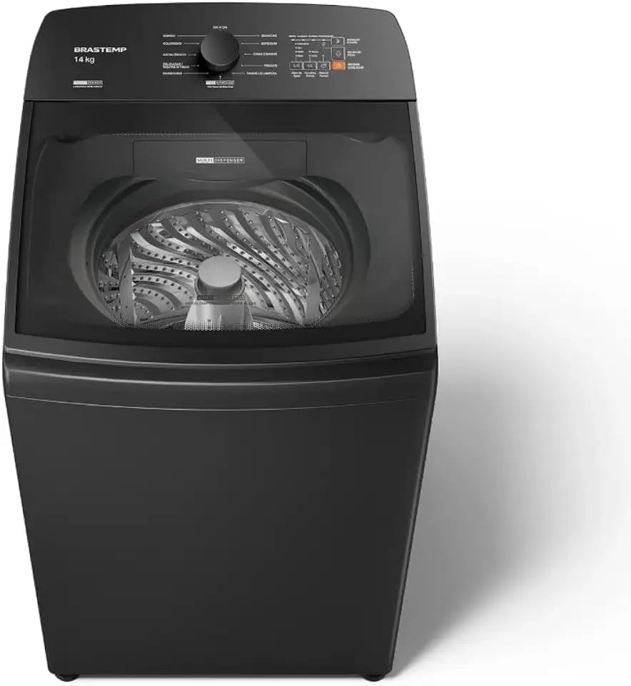 Máquina de lavar Brastemp 14kg cinza platinum com Smart Sensor e abertura superior