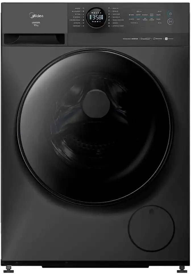 Lavadora frontal Midea 11kg Inverter HealthGuard Titanium com Wi-Fi