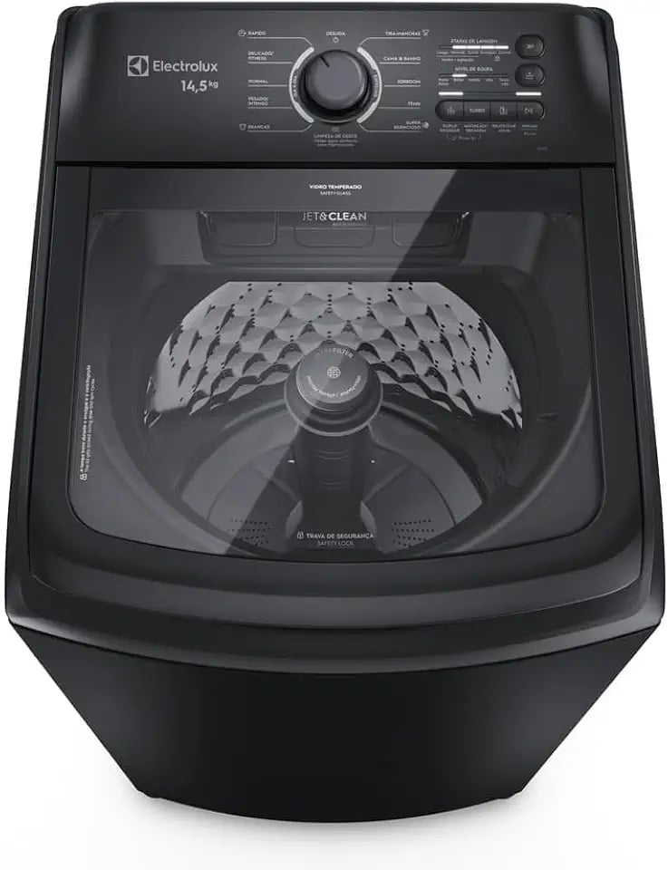 Máquina de lavar Electrolux 14,5kg Preta Efficient LEP15