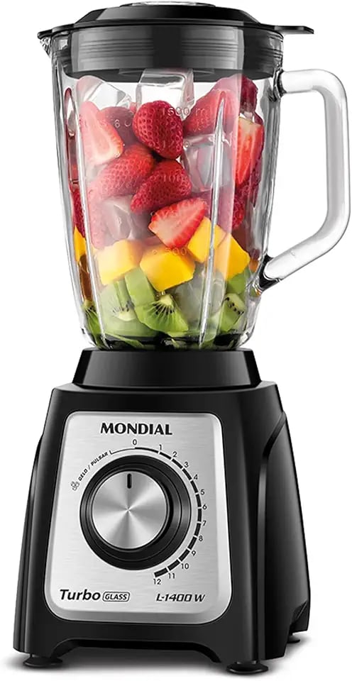 Liquidificador Mondial Turbo Glass L-1400 GI 1400W com jarra de vidro
