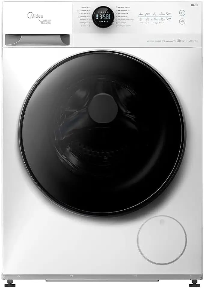Lava e seca Midea HealthGuard branca 10,5kg conectada com Wi-Fi