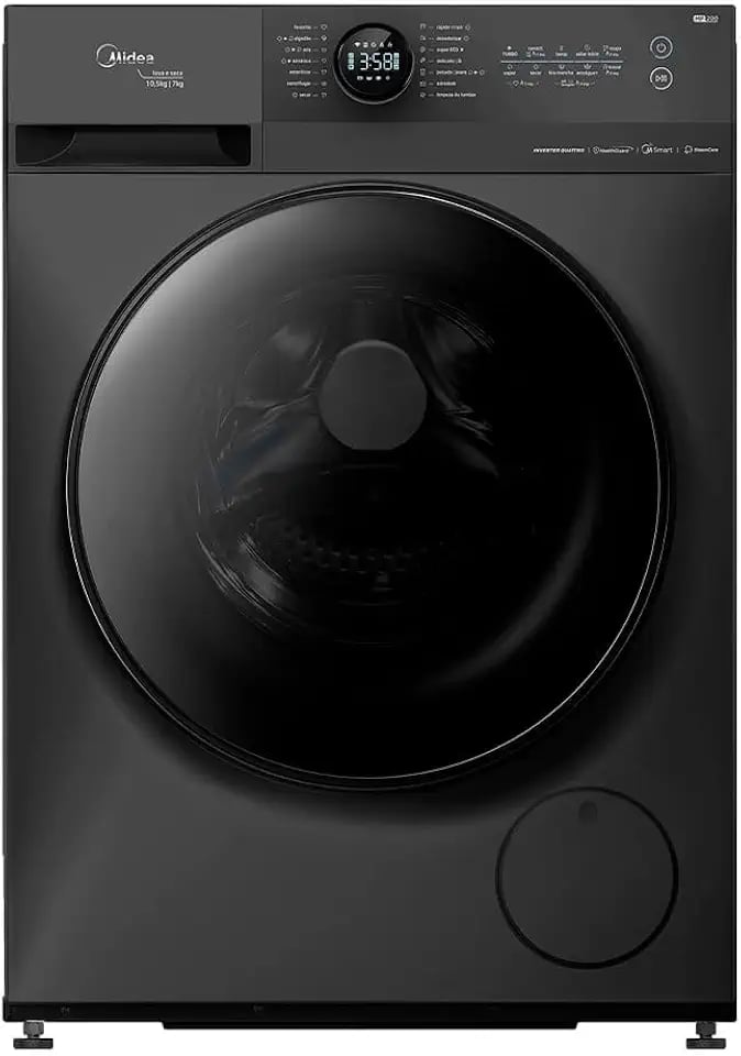 Lava e seca Midea HealthGuard Titanium 10,5kg conectada com Wi-Fi