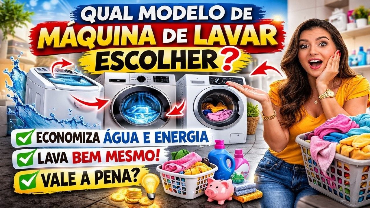 Vídeo guia sobre qual máquina de lavar comprar em 2026
