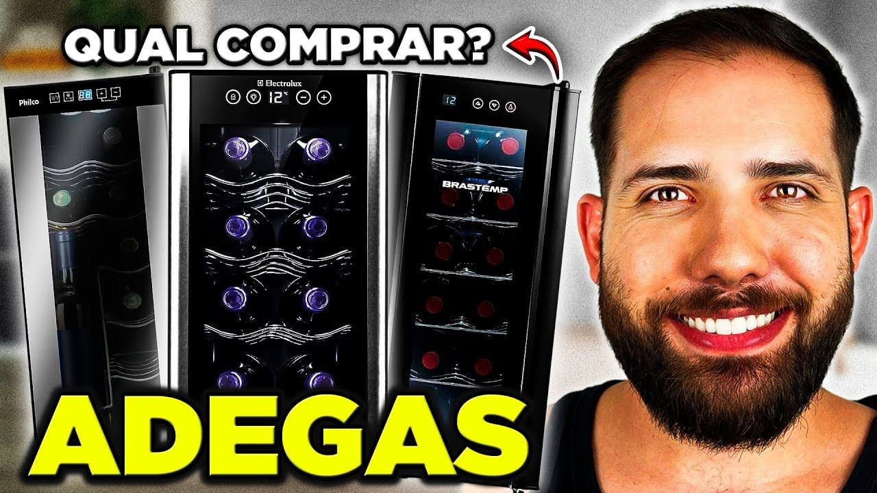Vídeo sobre adegas de vinho compactas e qual vale mais a pena
