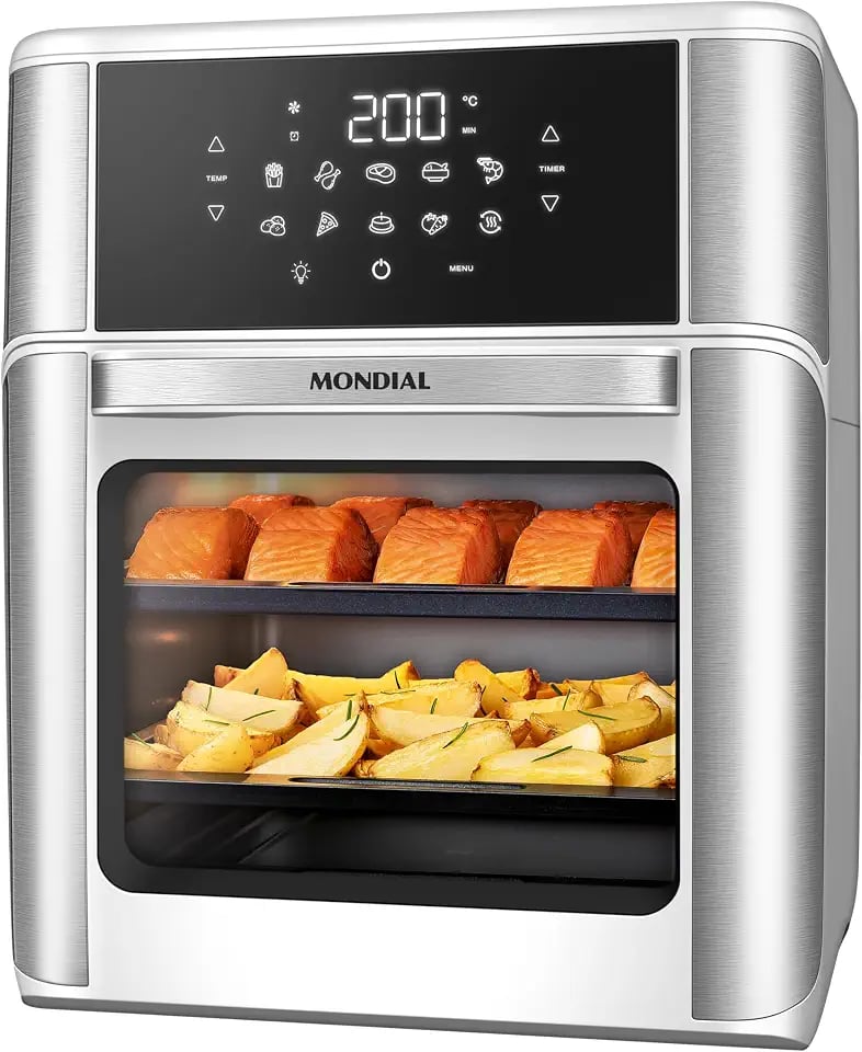 Air fryer forno Mondial AFON-12L-WI 12 litros branca com inox