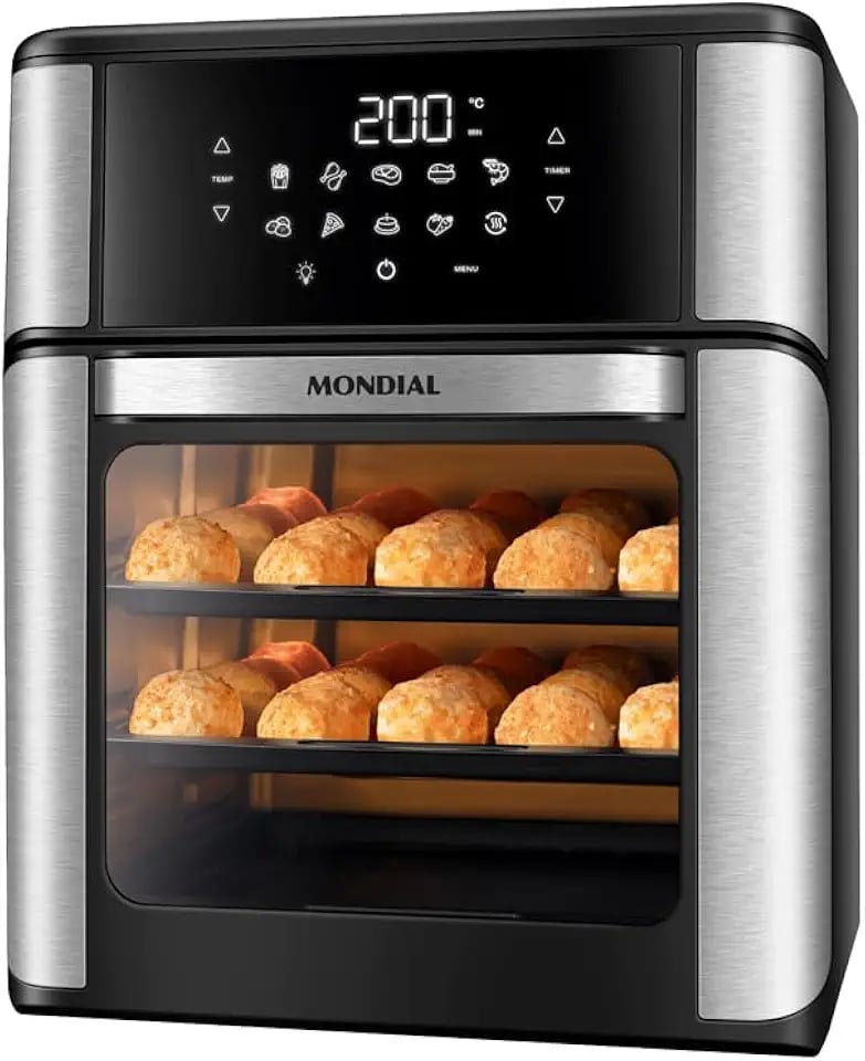 Mondial air fryer forno oven 12 litros preto e inox 2000W