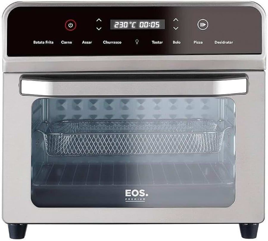 Forno elétrico e air fryer EOS 25 litros 3 em 1 inox 220V