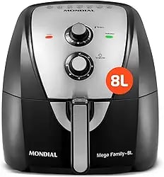 Air fryer Mondial AFN-80-BI de 8 litros preta e inox