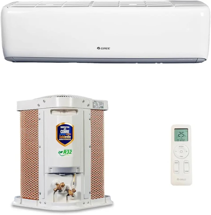 Ar-condicionado split hi wall Gree G-Top Auto Inverter de 9.000 BTUs quente e frio