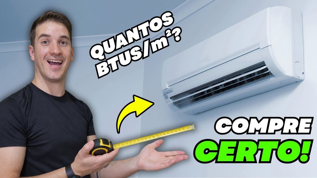 Vídeo explicando como calcular os BTUs do ar-condicionado