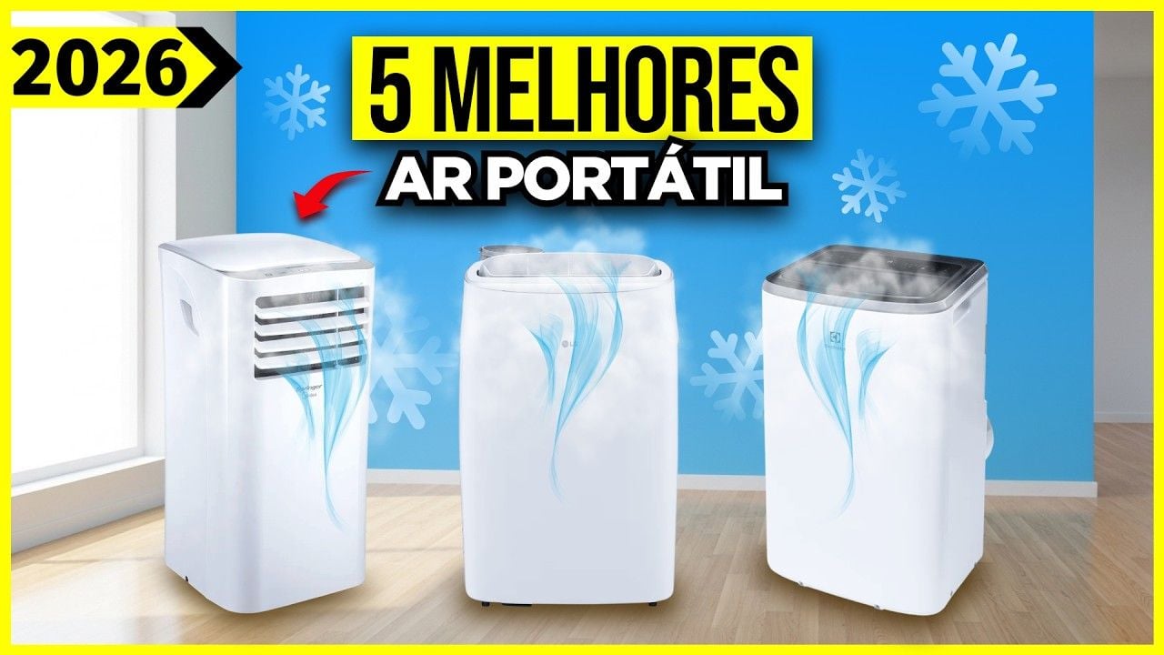 Vídeo comparando os melhores ar-condicionados portáteis de 2026