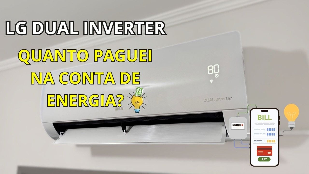 Vídeo medindo o consumo real de um ar-condicionado inverter de 9000 BTUs