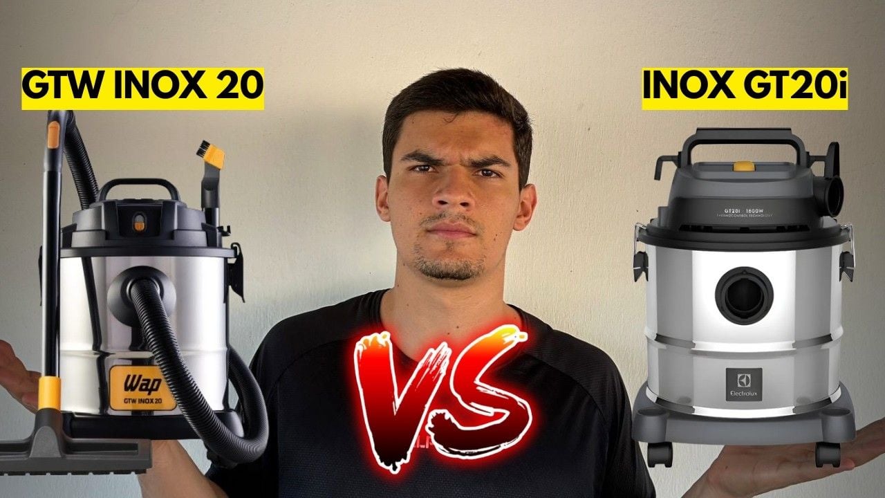 Vídeo comparando WAP GTW INOX 20 e Electrolux GT20i aspiradores industriais