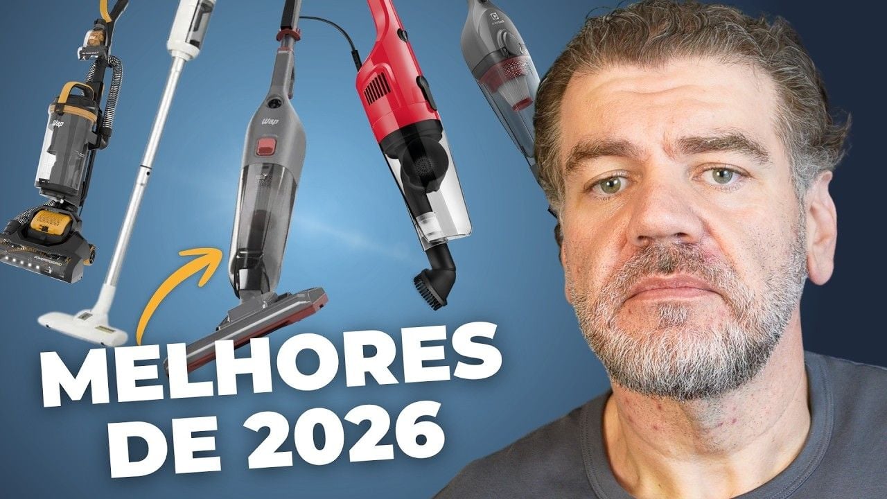 Vídeo com os melhores aspiradores verticais de 2026 testados