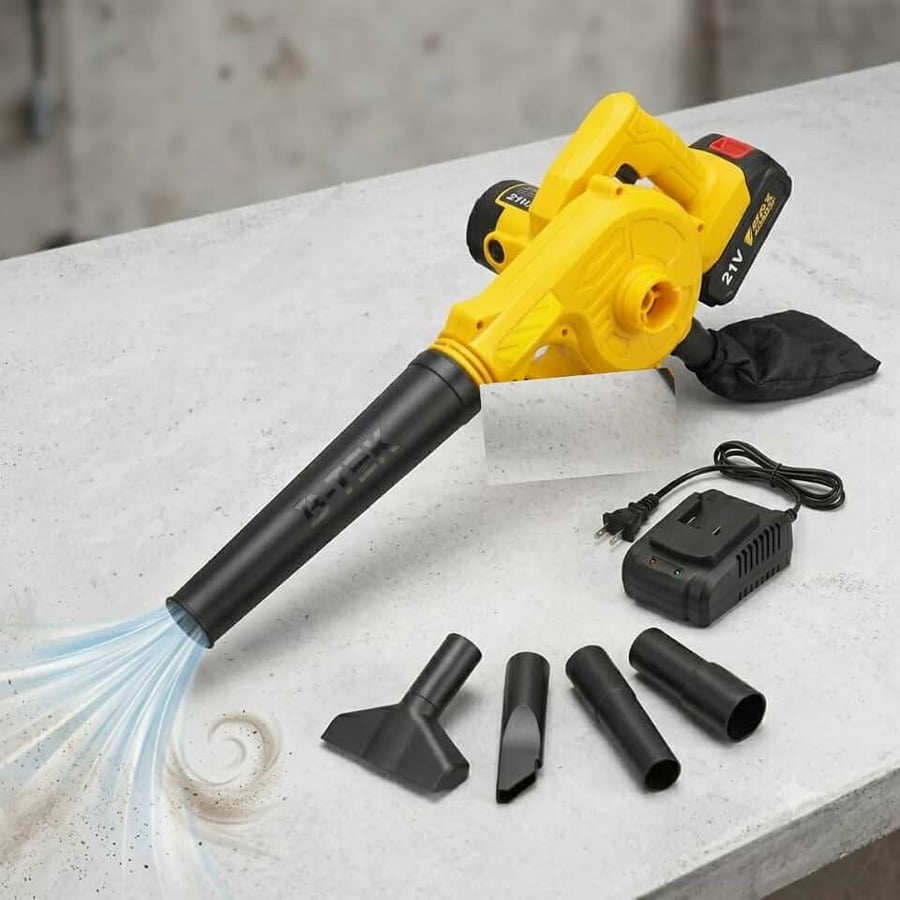 Soprador aspirador de folhas portátil JadeVic 21V 18000 RPM